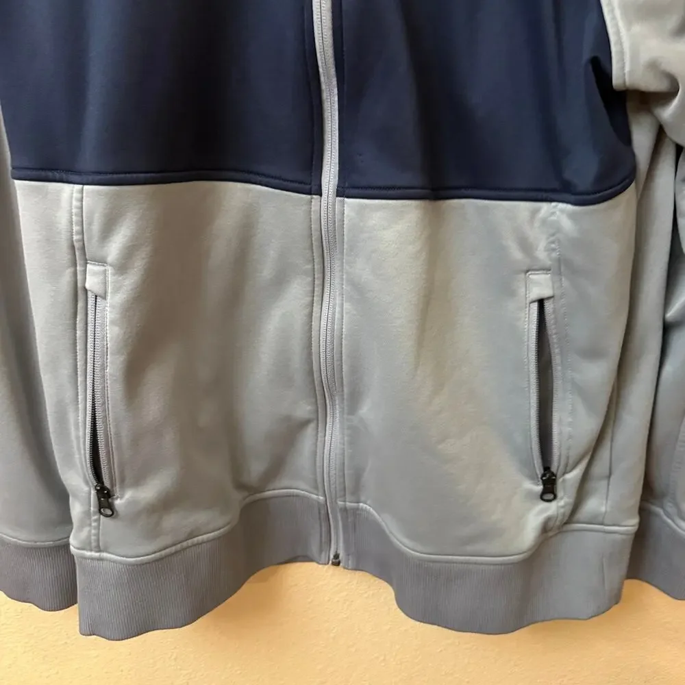 The North Face Tech Full-Zip Fleece Jacket L Gray/Navy GORPcore hiking Outdoor